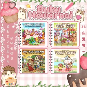 Buku Mewarnai bertema hewa gemas cute coloring BOOK, BUKU MEWARNAI, adult Coloring book, coloring book kids, Buku Gambar,kertas mewarnai, kertas gambar