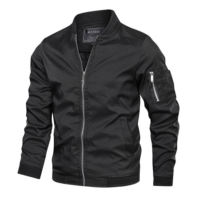 SS24  Korean casual work bomber jacket for men, comfortable breathable baseball jacket, black sunscreen, windproof, waterproof, oversized, available
