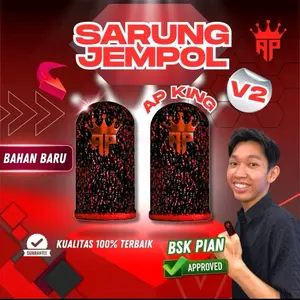AP King Sarung Jempol V2 Logo Reflective Responsif & Sensi Game FF Untuk Game Mobile Free Fire Gaming by Andra ST Warna Merah Terbaru V2