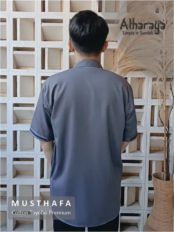 TERLARIS Baju Koko Pria Lengan Pendek Katun Toyobo Kurta Muslim Nyaman Santai 3