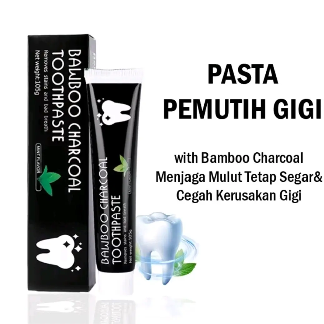 Pasta Gigi Pemutih Charcoal untuk Membersihkan Karang Gigi dan Memutihkan Gigi Kuning - Mulut