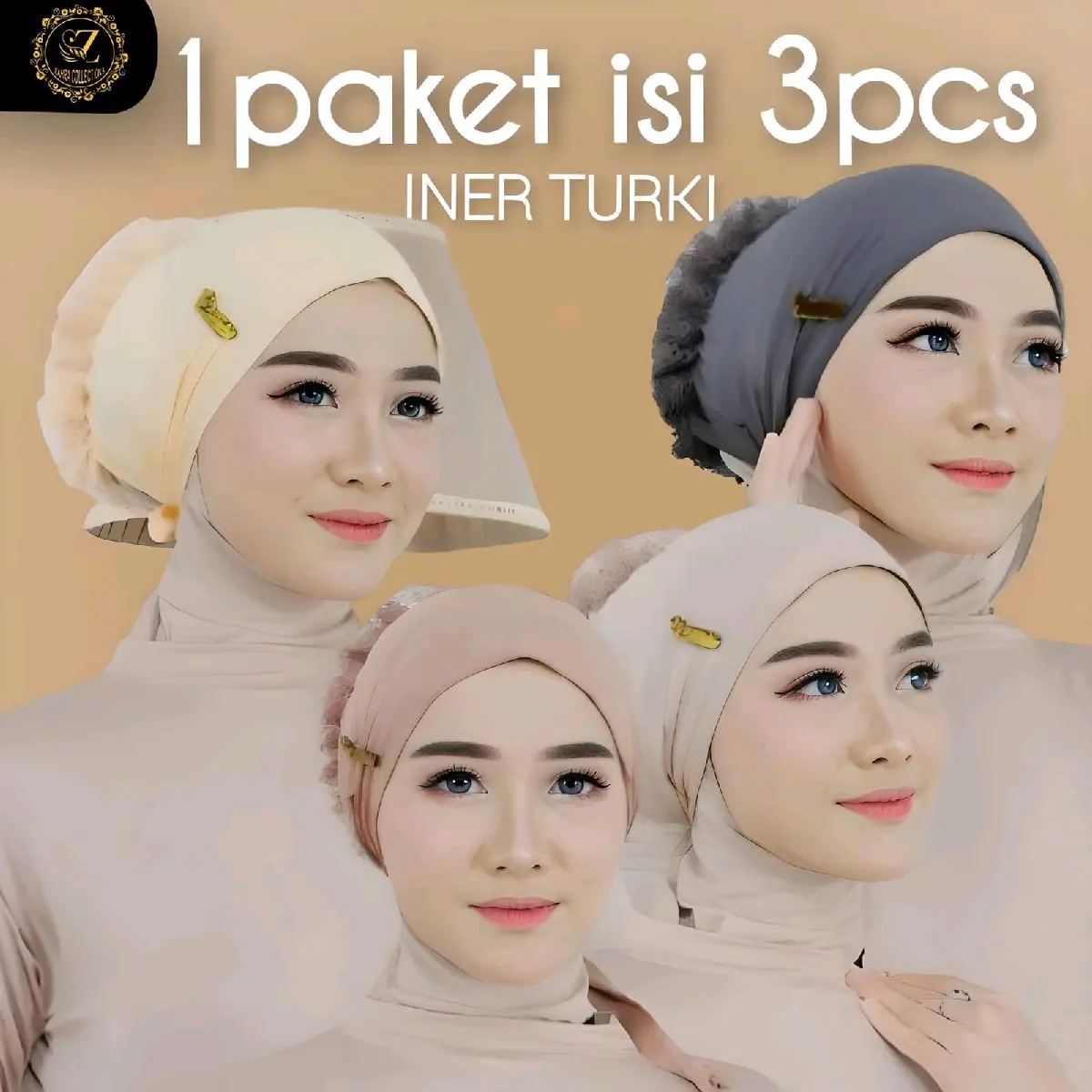 PAKET HEMAT 3 PCS CIPUT TURKI CEPOLAN BESAR Dalaman Jilbab Daleman Hijab  Instan