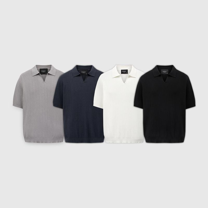 Áo Polo nam ROWAY dệt kim Premium | Polo len cổ V