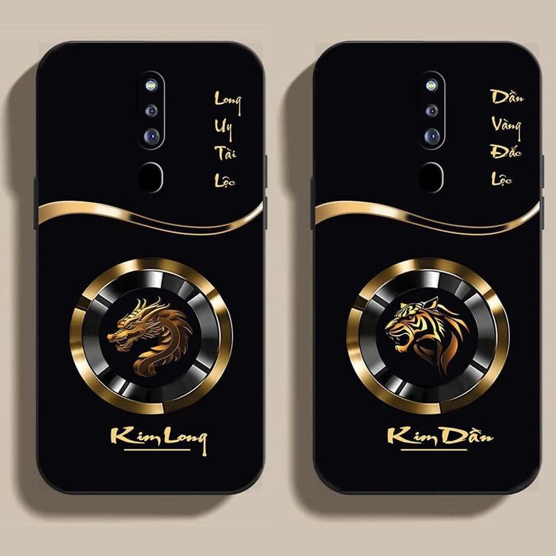 Ốp lưng Dành Cho Oppo F11, F11 Pro cạnh viền vuông, bảo vệ camera in hình 12 Con Giáp