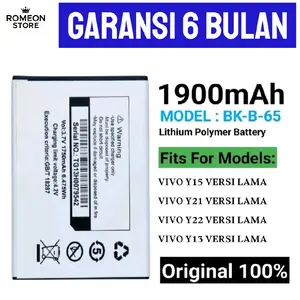 BATERAI COMPATIBLE UNTUK VIVO SERI Y VERSI LAMA Y15 / Y21 / Y22 / Y13 BK-B-65 ORIGINAL BATRAI BATREI BATRE BATTERY ORI DAN BERKUALITAS