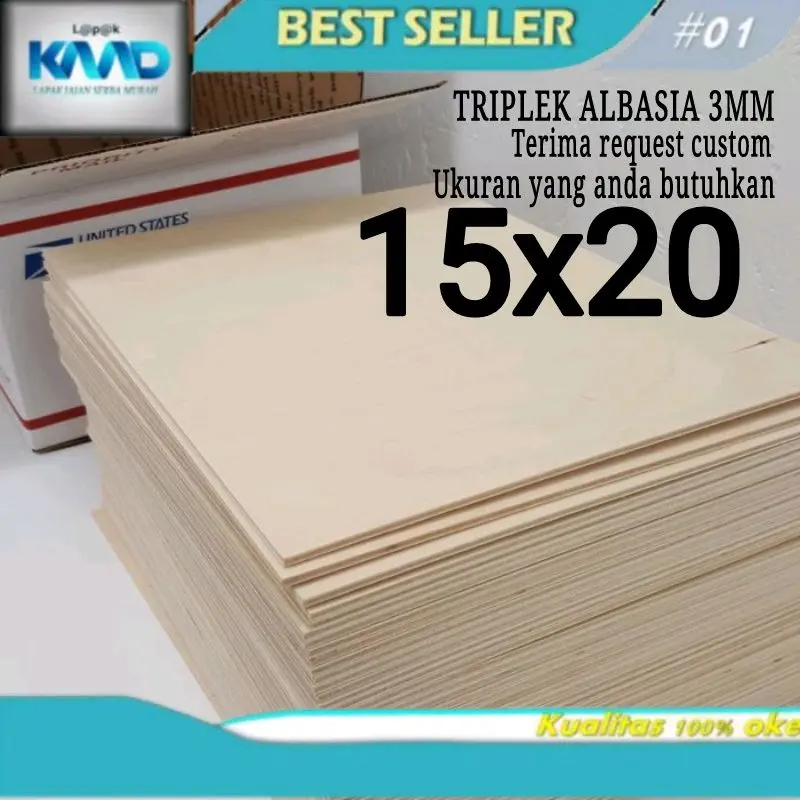 LK- Triplek albasia 3mm ukuran 15x20 triplek eceran bisa reques ukuran yang anda butuhkan sudah di ampelas setiap sisi bekas potongan bahan kerajinan tangan