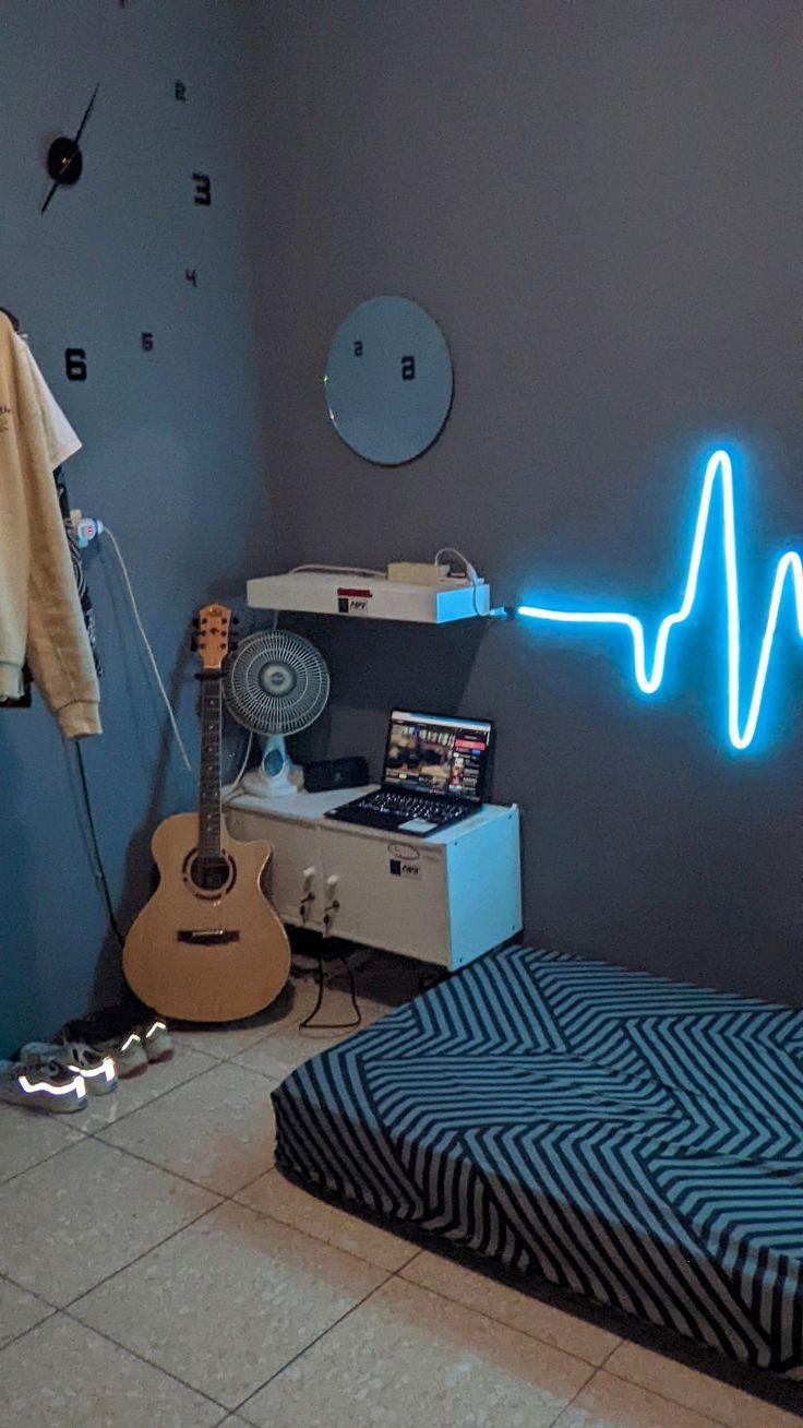 [48] Lampu Dekorasi Strip LED Neon Flex 220V 1-5 Meter Mudah Dibentuk Detak Jantung Fleksible bikin kamar cakep