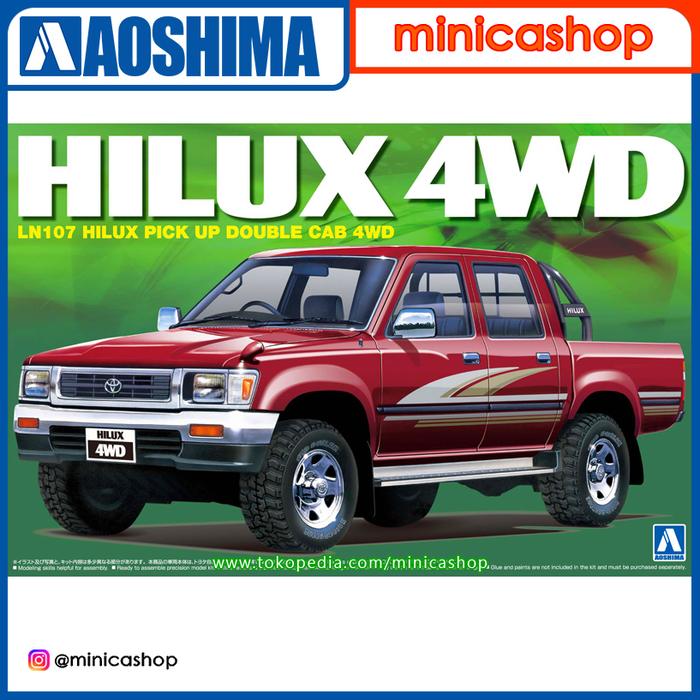 Gambar AOSHIMA 1/24 TOYOTA LN107 HILUX PICK UP DOUBLE CAB 4WD dari minicashop AOSHIMA Kota Administrasi Jakarta Barat Tokopedia
