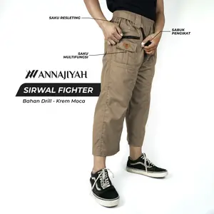 Celana Sirwal FIGHTER Boxer model Cargo dan Outdoor Muslim bahan Drill