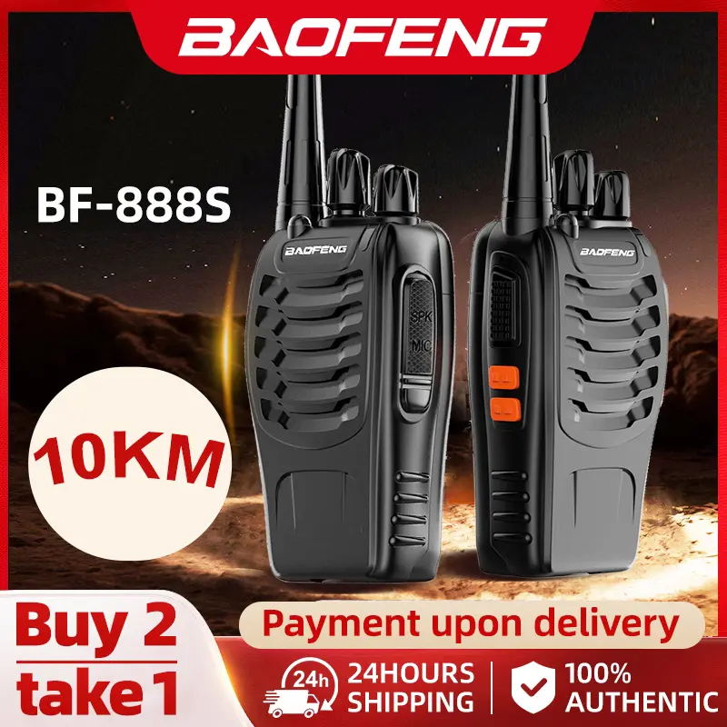 BAO FENG  BF 888S 2unit walkie-talkie Ht 16 channels VOX No need to press PPT Jarak jauh 10KM UHF 400-470mhz 0