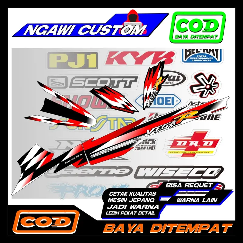 striping Yamaha Vega lama terbaru custom 3