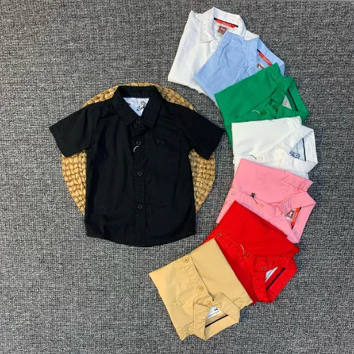Kemeja anak laki laki / Bayi cowok import warna putih , coklat , biru , merah , pink & merah umur 6 bulan - 11 tahun 0