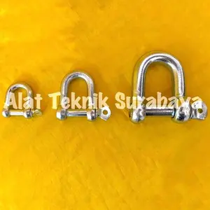 SEGEL 1/4" 5/16" 3/8" 1/2" INCH 6 8 10 12 MM SAMBUNGAN RANTAI D SHACKLE CLAMP KLEM SELING DAPRA