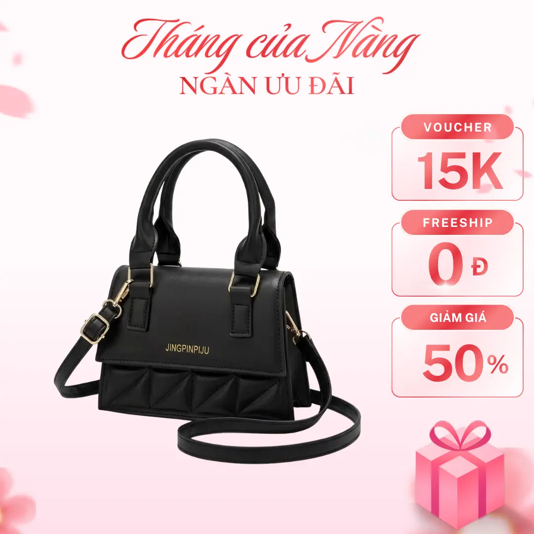 [T06] Túi Xách Nữ Hai Quai Nắp Vuông Dây Phối Da Thời Trang Đeo Chéo Đeo Vai Cầm Tay Hình Cây Nấm -  Xưởng Túi Xách VN
