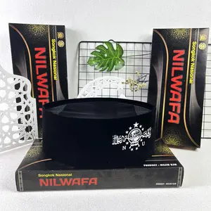 Peci Songkok Kopiah Hitam Logo NU PUTIH Peci Hitam Anak Laki Laki dan Dewasa Berkualitas Tinggi 9 cm Muslim Pria Motif