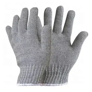 1lusin/12pasang sarung tangan kerja kain rajut abu B6/8 tebal industri proyek las kebun