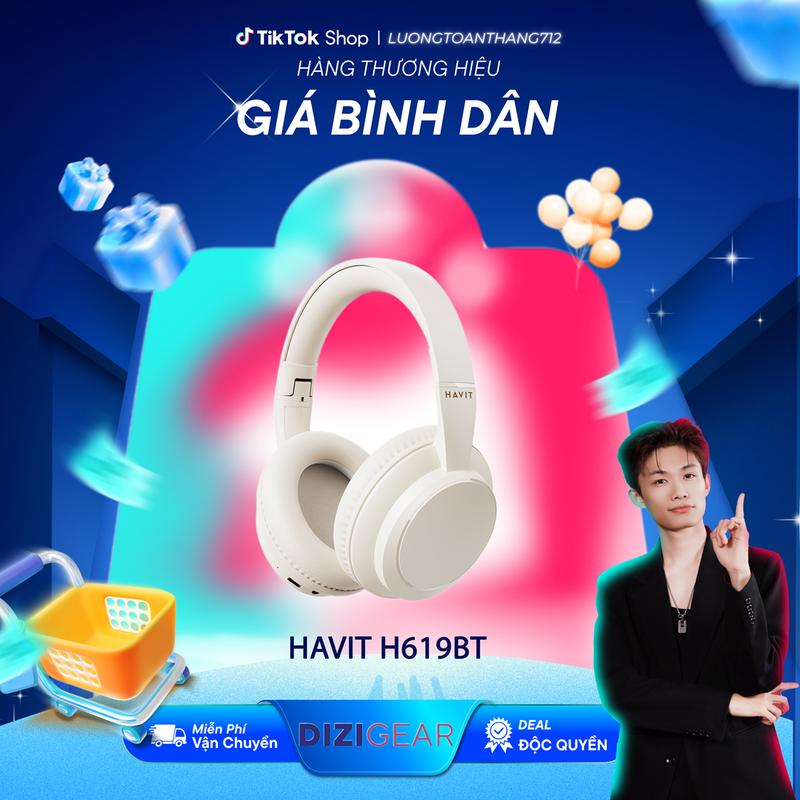 [Deal Độc Quyền KOC Lương Toàn Thắng] Tai Nghe Bluetooth Headphone HAVIT H619BT, Driver 40mm, BT 5.4, 3 Chế Độ EQ, Nghe Đến 20H - Chính Hãng BH 12 Tháng