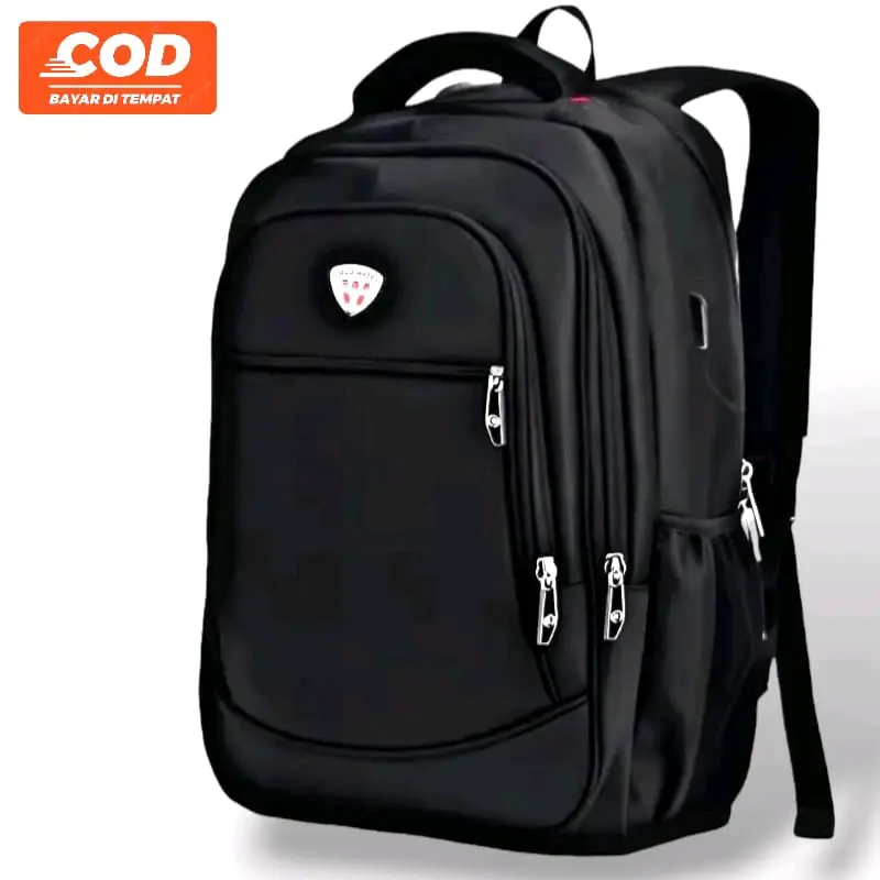 Tas Ransel Laptop Polo kekinian Pria Dan Wanita ,SMP,SMA,KULIAHAN,Terbaru TermurahBisa Cod[HITAM] sekolah
