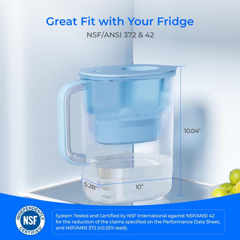 Product Introduction of 【Waterdrop】 200-Gallon Long-Life Lucid 10-Cup Water Filter Pitcher, NSF Certified,Reduces Chlorine, BPA Free 1