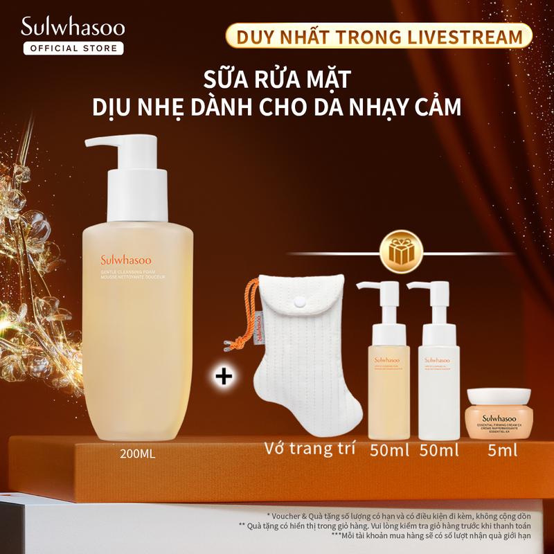  Sulwhasoo x Seung Thảo - Sữa rửa mặt dịu nhẹ Sulwhasoo Gentle Cleansing Foam Ex 200ml 