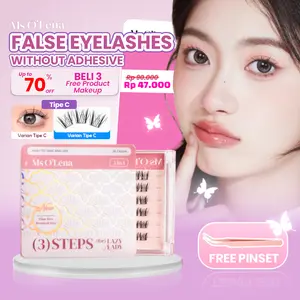 Ms O'Lena Bulu Mata Palsu Pro Series Tipe C TANPA LEM Free Pinset | Soft Cat Eyes Look | Panjang 10-12mm 36 Cluster