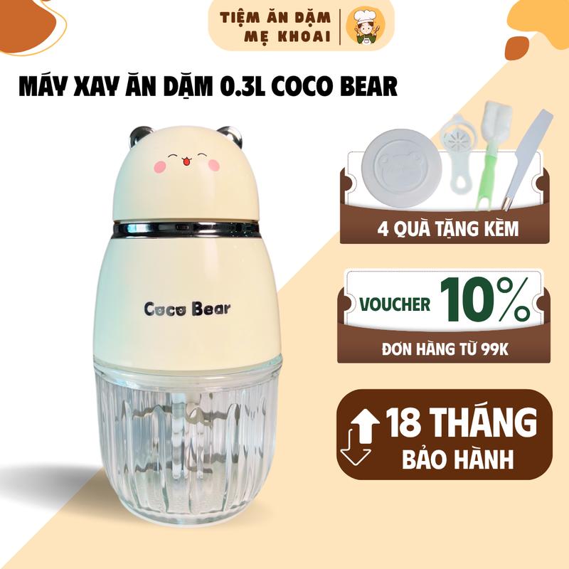 Máy Xay Ăn Dặm Coco Bear 8 Lưỡi Cối Thủy Tinh Xay Nhuyễn Thịt Cá Rau Củ Sinh Tố Cho Bé 6 Tháng