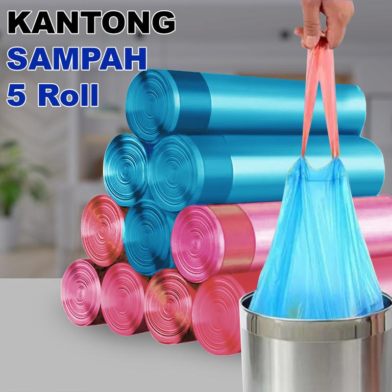 Product Introduction of Kantong Plastik Sampah Set 5 Roll Plastik Sampah Kresek Rumah Tangga Dengan Tali Terbaru -LD-1 2