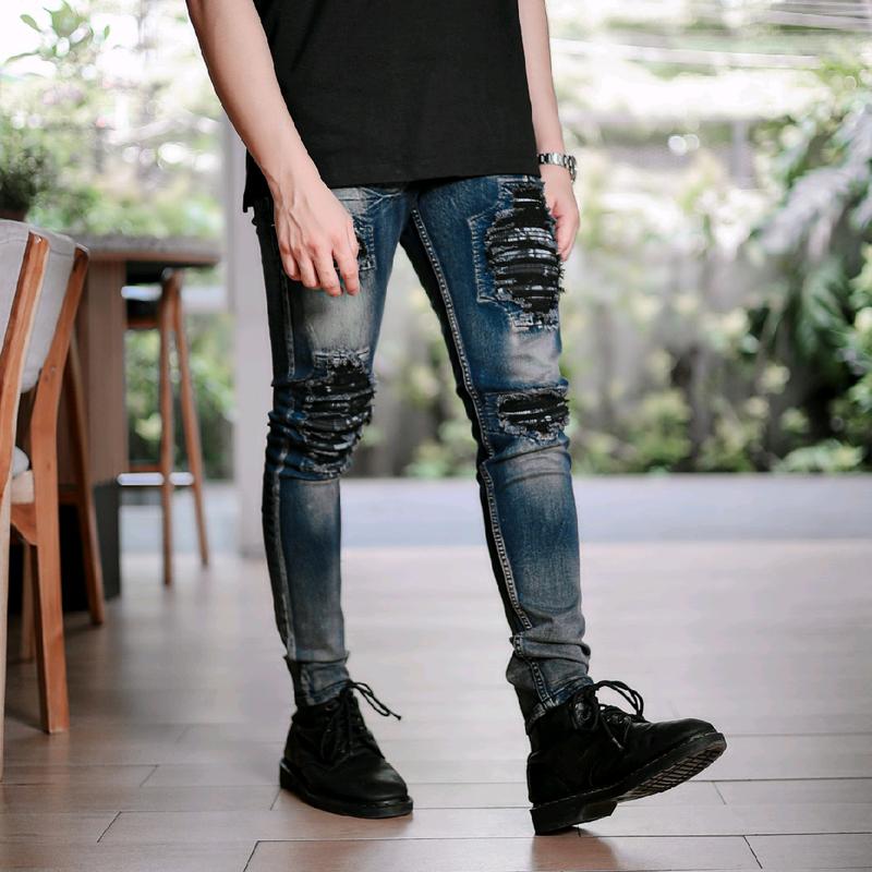 VIRREL.ID - SKY BLUE - Celana Panjang Pria - Jeans Skinny Ripped 5