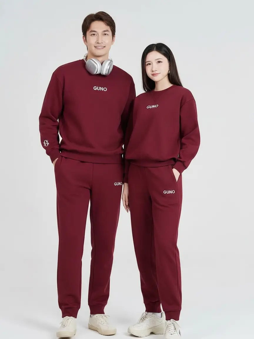 GUNO-Bộ quần áo NỈ NAM NỮ GUNO logo tay quần bo gấu BASIC SP5 |25BG150/25BB179 | BigBuy360 - bigbuy360.vn