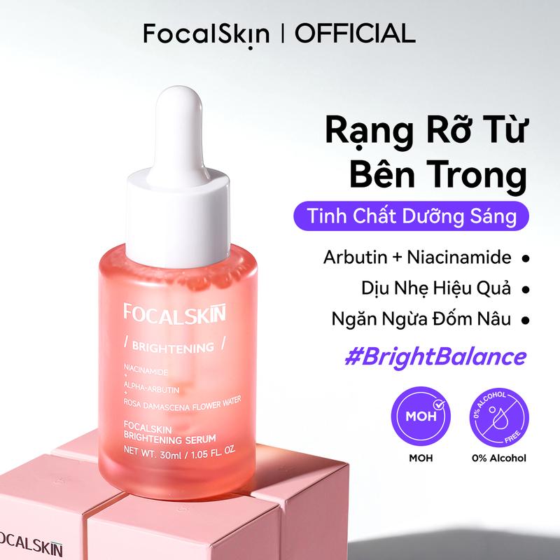  FOCALSKIN Tinh chất Serum Bright Balance Niacinamide α-Arbutin VitaminC hỗ trợ dưỡng da tươi tắn phù hợp cho da nhạy cảm 15ml 30ml | Làm Đẹp Da Skincare Dưỡng Sáng Da Cấp Ẩm Chăm Sóc Da 