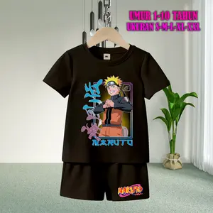 Setelan Baju Anak Tidur Gambar Naruto Lengan Pendek dengan Sablon Berkualitas - Baju Anak Fashion Celana Pendek