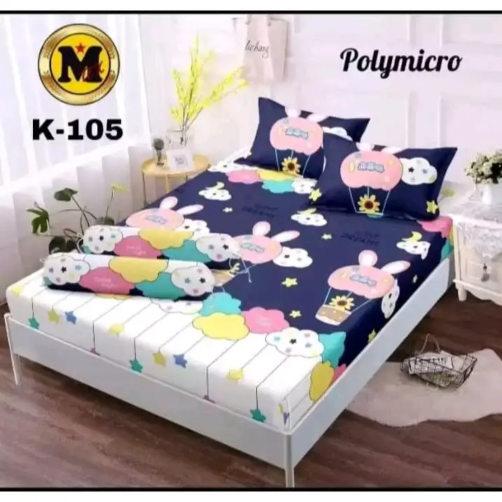 Sprei Motif Moon Bear size 180x200 2 sarung bantal 1 sarung guling 1