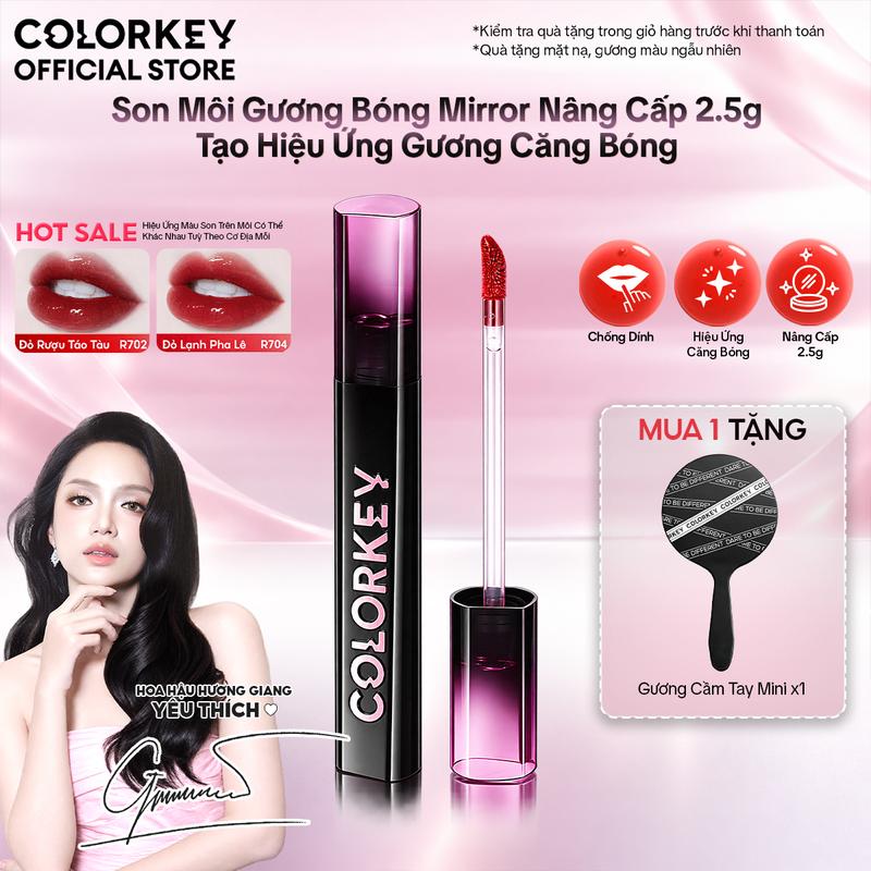 Son Gương Bóng COLORKEY Phiên Bản Nâng Cấp Tạo Hiệu Ứng Căng Bóng Bền Màu Hạn Chế Lem Trôi 2.5g