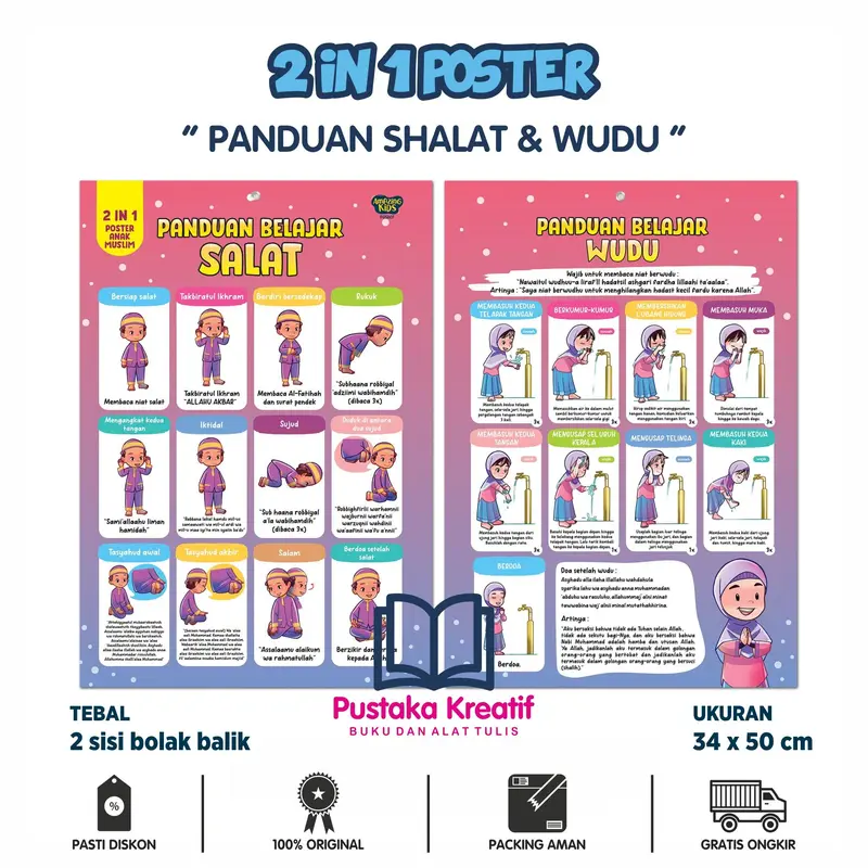 Poster 2In1: Panduan Salat Dan Wudu 0