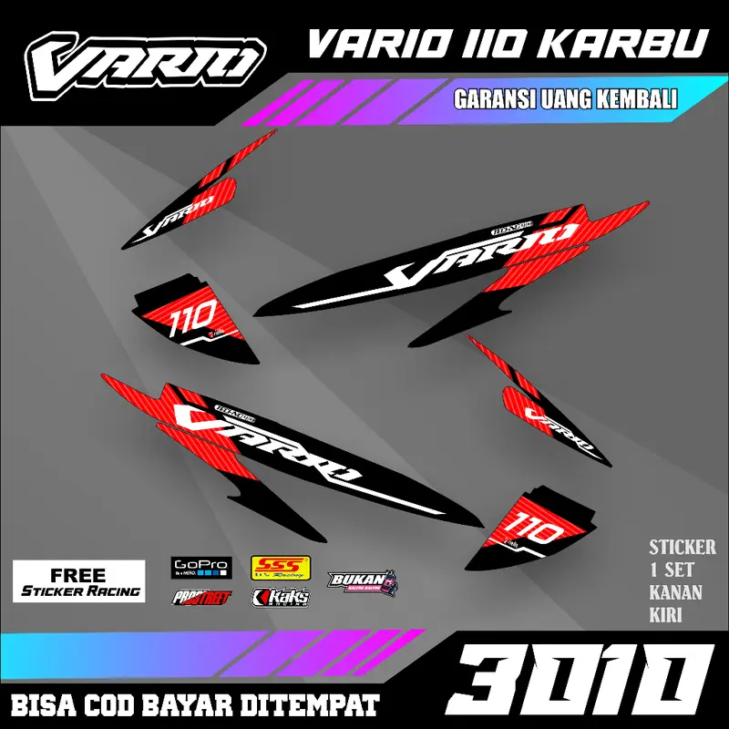 Striping Vario 110 Karbu Design Motif Malaysia - Setriping Setiker Sticker List Variasi Semi Fullbody Honda Vario Karbu 110 Free Sponsor 1