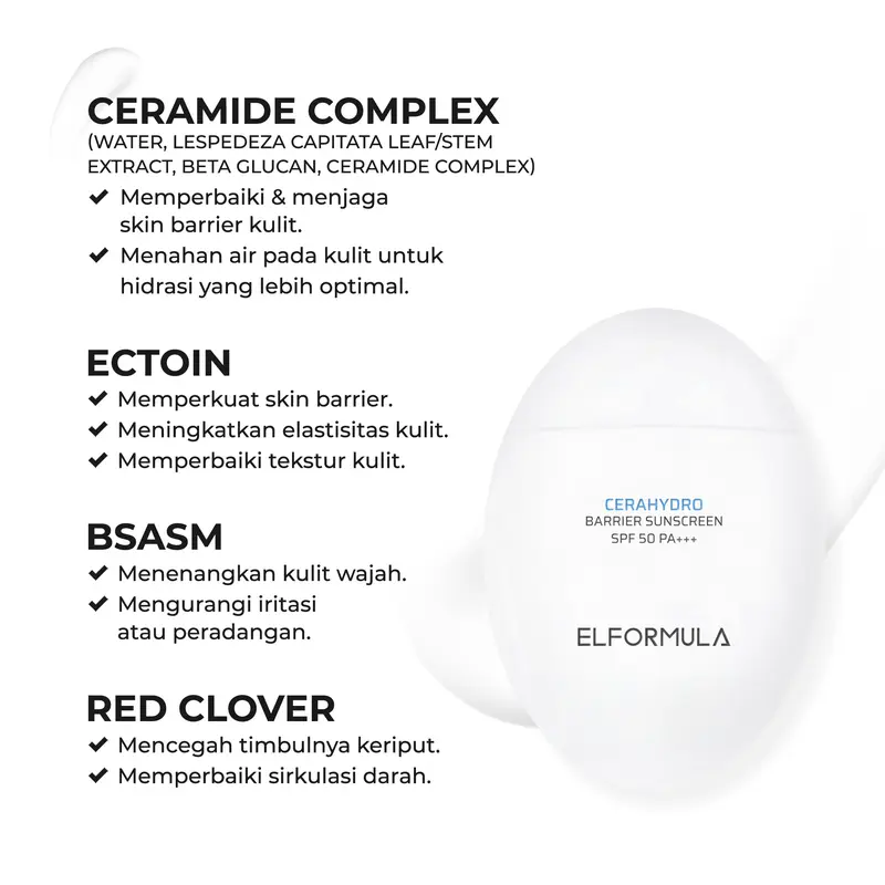 ELFORMULA Bundle 2in1 - Cerahydro Barrier Lip Treatment + CeraHydro Barrier Repair Sunscreen SPF 50+++ 3