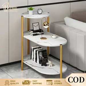 COD Meja Kopi  Side Table Living Room Meja Samping Tiga Tingkat Sudut Meja Penyimpanan Coffee Table Sofa Side Table  Meja Nakas Furniture Minimalis Besi Kayu