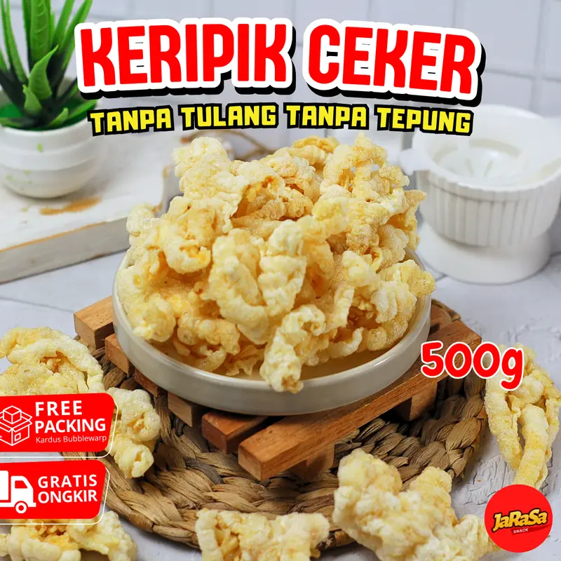 KERIPIK CEKER AYAM 500 GRAM CEMILAN SNACK 0