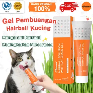【PUAINTA】 Hairball Gel Kucing Solusi  Cegah Muntah Bola Bulu Hairball suplemen dengan Minyak Ikan & Lesitin, Lancarkan Pencernaan Perawatan Bulu 120g