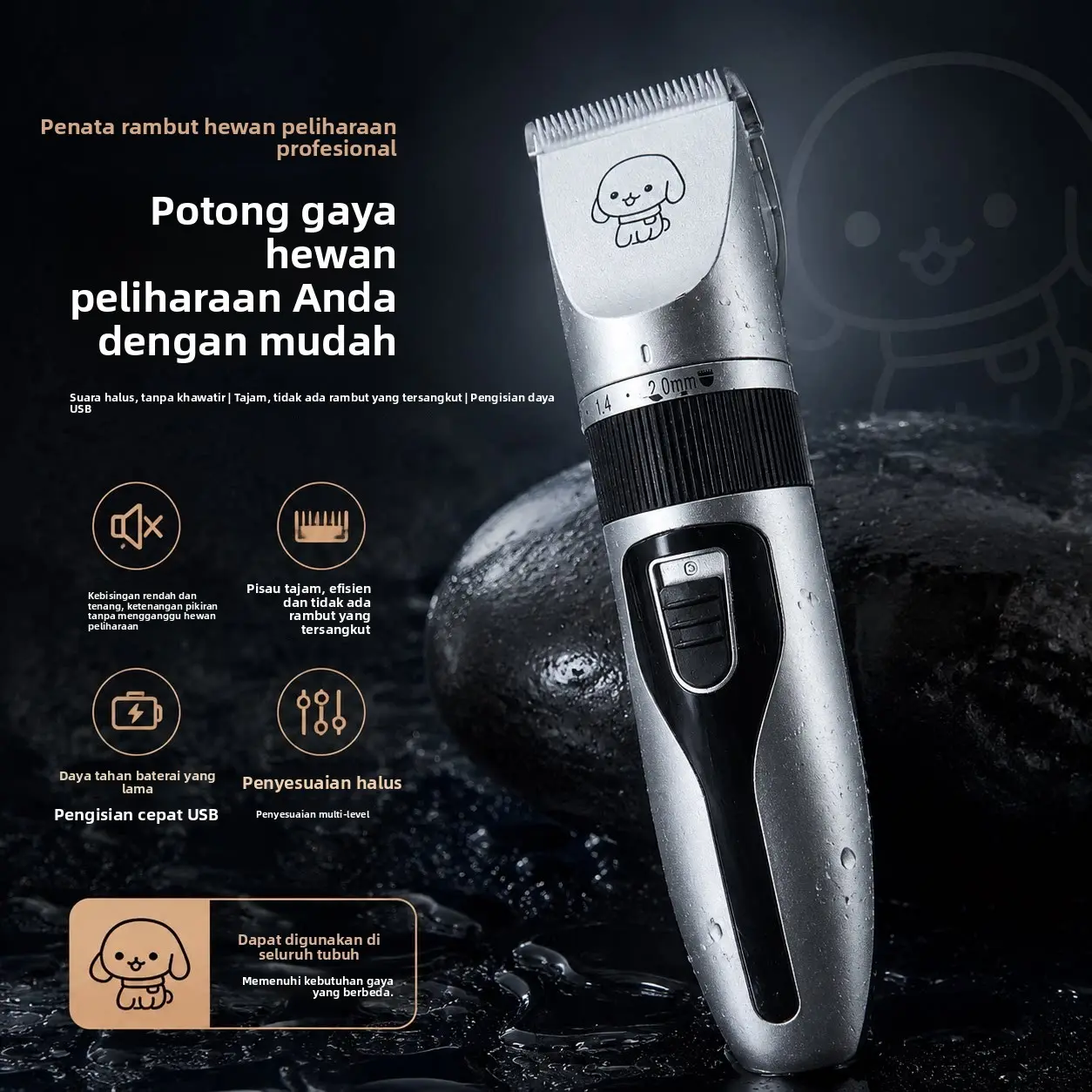 Pemangkas Bulu Hewan Peliharaan, Pemangkas Bulu Anjing Elektrik, Khusus untuk Kucing, Pemangkas Bulu Anjing, Pemangkas Bulu Kaki, Alat Ajaib Universal.