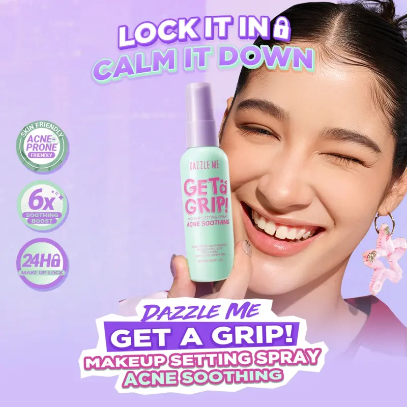 Dazzle Me Get A Grip Make Up Setting Spray Acne Soothing 60ml Wajah 1