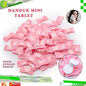 Handuk mini tablet Permen Sekali Pakai Handuk terkompresi handuk wajah kecil sekali pakai bath towel travelling