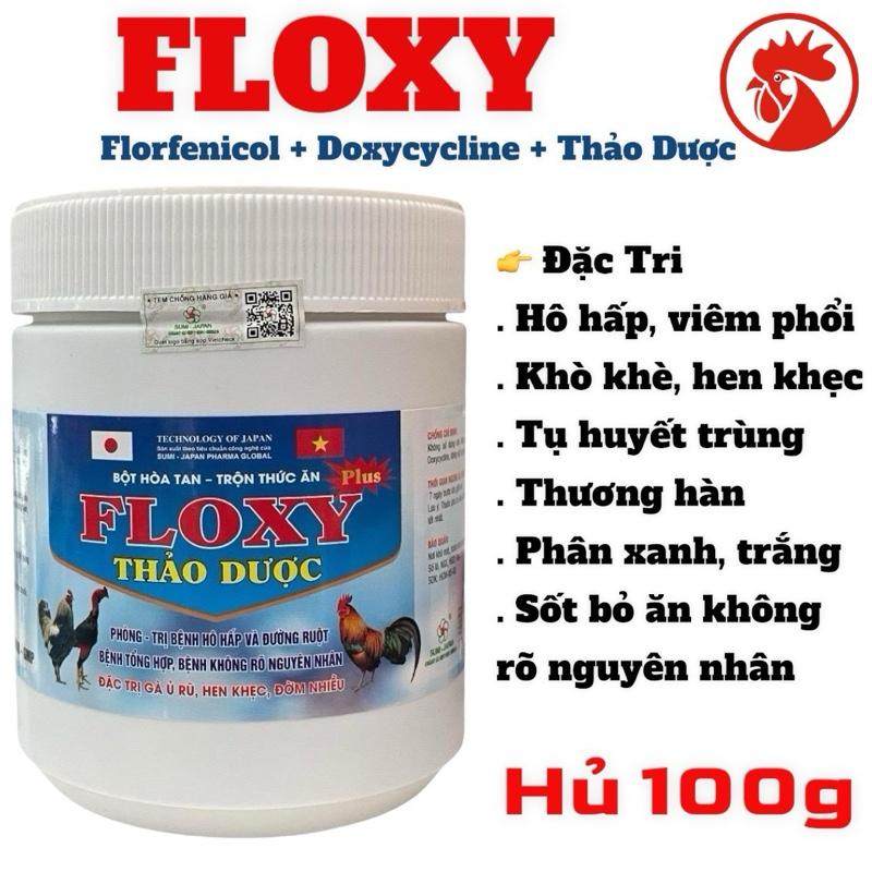 Hủ Floxy 100g trị khò khè, hen khẹc, sổ mũi, thương hàn, tụ huyết trùng, tiêu chảy cho gà con, gà đá, gà lớn.