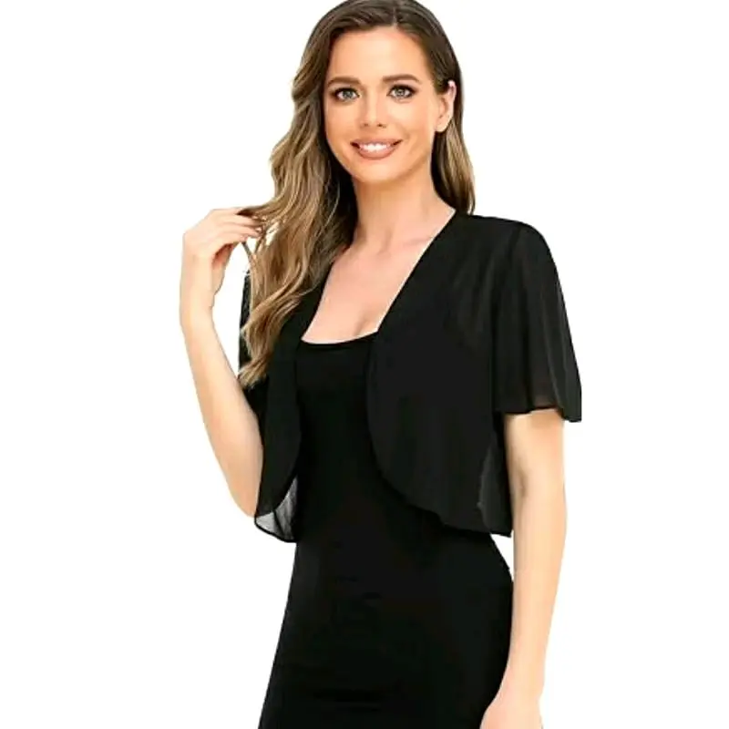 Atasan outer crop ceruty lengan pendek  Casual murah nyaman kekinian 2