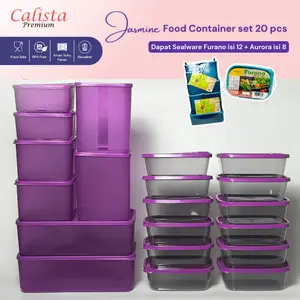 [BISA COD] Calista Jasmine Set 20 pcs Food Container Set