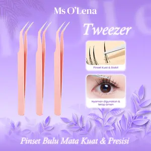 [ MSOLENA ] Pinset/Tweezer Bulu Mata Palsu - Steel