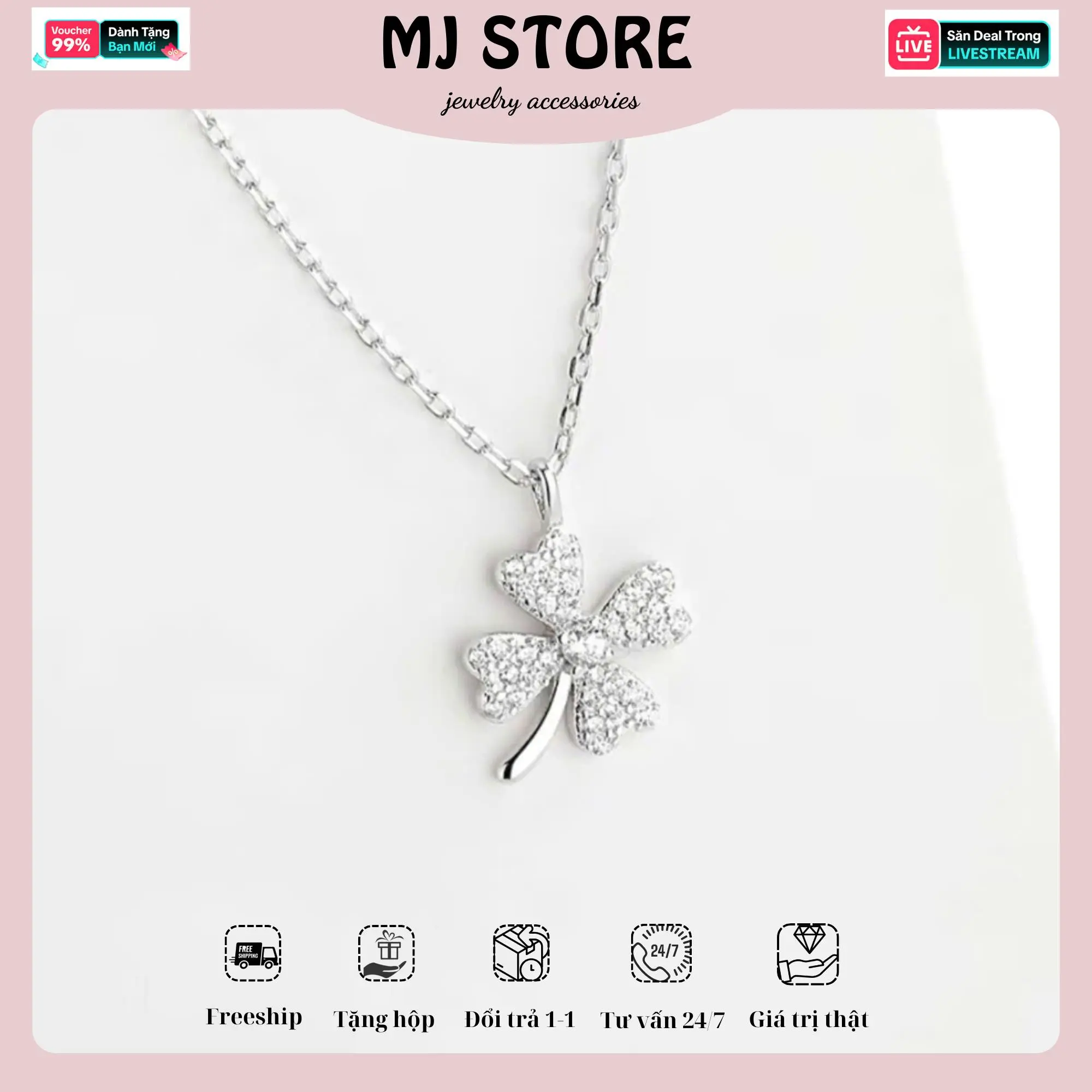Lumia Vòng Cổ Lá May Mắn Cỏ Bốn Lá, thời trang, sang trọng  Dây Chuyền Jewelry Trang Sức dâ y c huyền nữ