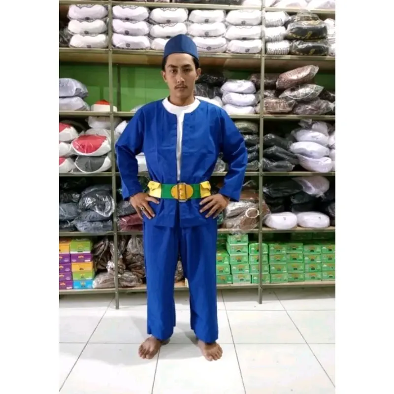 Setelan baju pangsi Dewasa pria Laki-Laki Sunda betawi Jumbo S M L XL Celana Putih 6