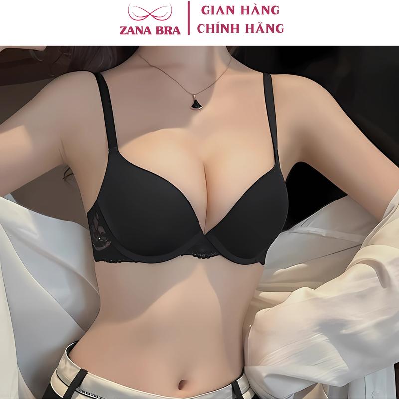 Top Áo Ngực Có Gọng Nâng Ngực Viền Ren Quyến Rũ, Áo Lót Nữ Mút Vừa Chất Su Mềm Mại ZANA BRA A016 áo ngực su đúc áo tạo khe và nâng