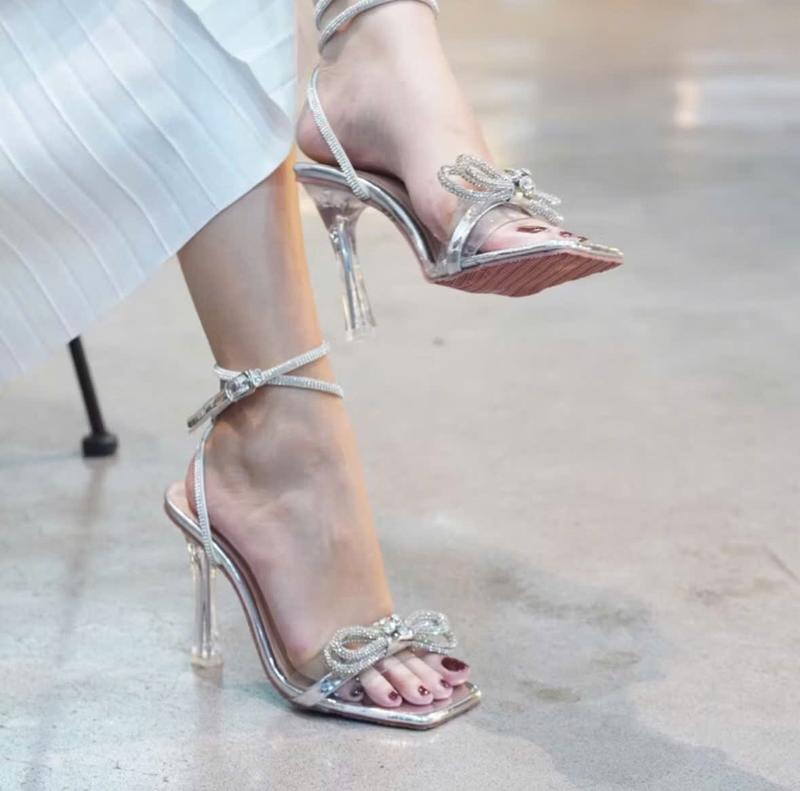 Dép cao gót 9P đế pha lê quay trong quay dẻo siêu sang chảnh. DéP Nữ Shoes GiàY Sandal